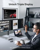 Docking Station, Displaylink Docking Station with Dual HDMI and DisplayPort for Windows Laptops, MacBook Air