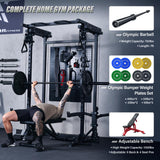 MAJOR FITNESS Drone3 Power Rack, 2500lbs Multi-Function Home Gym Squat Rack with Dual Pulley System, Pull-Up Bar & J-Hooks, Heavy-Duty Steel Frame for Maximum Stability & Strength Training