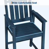 Garvee Outdoor Patio Bar Height Chair Set of 4, All-Weather HDPE Bar Height Barstools Widened Chair Set, Adirondack Chairs Set with Widened Armrests for Garden, Poolside, Bistro