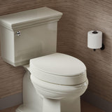 KOHLER 25875-47 Hyten® Elevated Quiet-Close™ elongated toilet seat, Almond