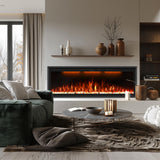 60" Smart Electric Fireplace Inserts,Slim Fireplace with APP Control & Remote Control& Touch Panel,13 Adjustable Flame Color&13 Fuel Bed Colors,750W/1500W,Black