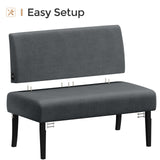 Yaheetech Small Loveseat Armless Sofa Chair with USB Ports, Dark Gray