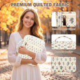 KOUDGY Bible Cover Case for Women Large Quilted Bible Carrying Bag with Handles Bible Study Supplies & Accessories Christian Gifts for Women(Wildflower Meadow, L)