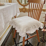 PYmijimy Chair Cushion Pad Seat Upholstery with Removable Cover and Ties Hold for A Decoration in European(Cream White)