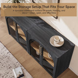 MorganBrig Sideboard Cabinet with Glass Doors, 94.5'' W Display Cabinet