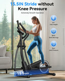 Niceday Elliptical Exercise Machine, Elliptical Machine for Home, Magnetic Elliptical Trainer with 15.5IN Stride, 16 Resistance Levels, 400LBS Loading Capacity Brown