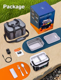 EAST OAK Cordless Electric Lunch Box for Adults, Heated Lunch Box Battery Powered with Automatic Heating, 5.5 Cups Portable Food Warmer with Removable Tray Divider