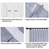 Macochico Extra Wide Pinch Pleated Linen Curtains for Sliding Door Patio Doors with Tieback, Natural Living Room Bedroom Curtain Privacy But Let Light in, 120”Wx96”L, Lavender, 1 Panel