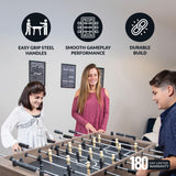 Hathaway Fullerton 48-in Foosball Table, Arcade Table Soccer for Game Rooms, Includes (2) 36-mm ABS Foosballs, Driftwood (BG50330)