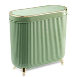 Trash Can with Lid 3.2 Gallon Narrow Trash Can Small Plastic Trash Bin 12 Liter with Press Type Lid for Bedroom Bathroom
