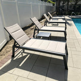 PURPLE LEAF Oversized Outdoor Lounge Chairs Set of 2 with Side Table, Beige