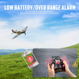 volantexrc RC Plane Spitfire Fighter 4CH Remote Control Airplane RTF with Aileron, Gyro, Aerobatics & 3 Modes to Fly, Hobby Radio Controlled Warbird Aircraft for Adults, Beginners(Green)