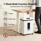 Heavy Duty Paper Shredder: 7 Sheets P-7 Ultra Micro-Cut 3/64''*5/64'' Shreds Credit Cards & CDs 30 Min Continuous Run 6-Gallon