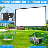 JWSIT 200 inch Projector Screen with Stand,Upgraded 3 Layers PVC 16:9 Large Outdoor Projector Screen,Portable Outdoor Movie Screen with Carrying Bag for Large Commercial Performance