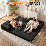 79" Modular Sectional Sofa, Boneless Convertible Sleeper Sofa Bed, Modern Tri-Folding Cloud Couch with L-Shape Chaise, Corduroy Futon for Living Room Small Spaces Apartment, No Assembly