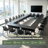 4Pack Folding Conference Room Tables,Modular Mobile Conference Table,Dynamic Joinable Seminar Training Table,Stackable Office Meeting Tables for Classroom Training Center Library(4,Black,47.2in)