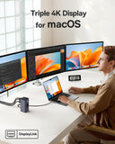 Baseus Spacemate Docking Station, 11-in-1 USB-C DisplayLink Docking Station for macOS Laptop