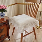PYmijimy Chair Cushion Pad Seat Upholstery with Removable Cover and Ties Hold for A Decoration in European(Cream White)