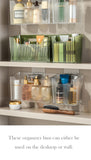 Set Of 2 Storage Organizer Bins Wall Mounted Shower Basket, Shower Caddy Stackable Clear Plastic Makeup Organizer Adhesive Hanging Bin for Bathroom, Kitchen, Cabinet, Pantry, BPA Free, Green