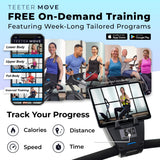Teeter FreeStep Recumbent Cross Trainer Stepper, Zero-Impact Exercise Bike Alternative w/Patented Physical Therapy Stride, Up to 350lb, Free App