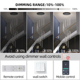 BESTWEST 98" Modern LED Chandelier, 18-Lights Dimmable High Ceiling Large Hanging Lighting Fixture for Loft Villa Living Room Stairs Foyer (Black, 18-Lights 19.7in)