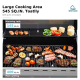 MFSTUDIO 4-Burner Propane Gas Grill, Stainless Steel BBQ Grill with Side Burner and Porcelain-Enameled Cast Iron Grates, High Heat Output Gas BBQ Grill