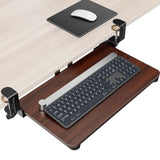 Zontera Ergonomic Mouse & Keyboard Tray Under Desk, 20x11.8In Board, Walnut