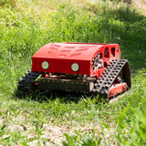 Lawn Mower, Remote Control Lawn Mower, Small Crawler Oil-Electric Hybrid Four-Wheel Drive Lawn Mowing and Weed Whacker