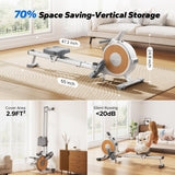 MERACH Rowing Machine with App, 16 Levels of Magnetic Resistance, Exclusive Dual Slide Rail Rower, 350LB Max Weight Rowing Machines for Home Use, Q1S White