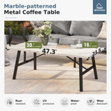 MFSTUDIO 4 Piece Metal Patio Furniture Set with Gray Cushions