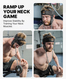 DMoose Fitness Neck Harness for Weight Lifting - Soft Padded Head & Chin Strap with 30" Heavy Duty Steel Chain - Neck Exerciser, Trainer & Strengthener to Support Injury Recovery (Black Legacy)