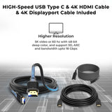 Dell Docking Station Dual Monitor Bundle - USB-C/USB-A Universal Dell Dock for Laptops Comes with 130W Adapter