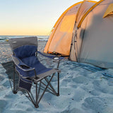 CAMPHILL Oversized Portable Camping Chairs, Collapsible Outdoor Chairs with Pocket and Cup Holders, Carry Bag for Camping,Tailgates,Beach,and Sports