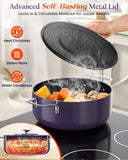 Nuwave Essential Series 5PC Ceramic Cookware Set PFAS-Free, G11 Duralon Blue Coating, Pots and Pans Set Non Stick