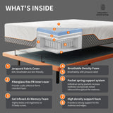 Split King Adjustable Bed Frame + 14” Hybrid Matt, Bed Base with Massage, Pillow-tilt, Smart APP Control, Ergonomic Incline, Zero Gravity, Dual USB Port, Under Bed Light, Wireless Remote, 5000 Series