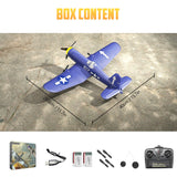 HAWK'S WORK 3 Channel RC Plane F4U Corsair, Remote Control Warbird Ready to Fly, 2.4GHz 6-axis Gyro Stabilizer, Easy to Fly for Kids & Beginners