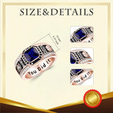 Oseew 2027 Men Graduation Ring High School College Ring (Rose Gold)