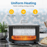 SUNVIVIPRO 12-in-1 Programmable Slow Cooker Roaster Oven, 8 Quart Digital Multi-Cooker Food Warmer with Timer, Temp Control & Auto Shut Off, Removable Non-Stick Pot, Dishwasher-Safe Glass Lid, Black