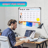 Monthly Calendar Whiteboard Dry Erase Cork Board Combination for Wall, 24"x18" Magnetic Dry Erase Board, Double-Sided White Board, Portable Board for Office, Kitchen, Planning, Memo, School, Home ABERLLS