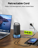 JACKYLED Power Strip Tower Surge Protector, 12 AC 6 USB (2 USB C), 1050J
