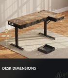 OffiGo 63 Inch L Shaped Electric Standing Desk with Drawers, Height Adjustable Large Desk with Power Outlets, Sit Stand Table, Writing Computer Desk for Home, Office