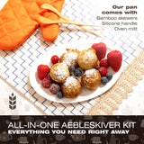 Cast Iron Aebleskiver Pan - Non Stick Pan for Authentic Danish Stuffed Pancakes - Electric Stovetop Compatible Pancake Maker KUHA