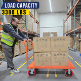 Platform Cart Industrial Dolly Cart 3300LB Heavy Duty 48” x 24” Platform Hand Truck Push Cart Super Heavy Duty