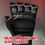 Liberlupus MMA Gloves for Men & Women, Martial Arts Training, Kickboxing, Boxing, Sparring, Muay Thai, Punching Bag Gloves with Open Palm Design, Adjustable Wrist Strap LIBERLUPUS