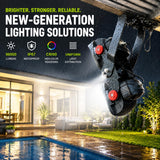 Junbpaw Stadium Lights Outdoor LED 160LM/W, 48000 Lumen Stadium Flood Light 5000K 300W Commercial Arena Field Lighting Security IP67 Waterproof Exterior Floodlight for Yard, Sport, and Court