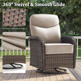 Outdoor Swivel Rocking Chair Patio Set (3-Piece)