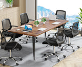 Tribesigns 6FT Conference Table, Rectangular Meeting Room Tables, Modern Industrial Seminar Table Boardroom Desk with Metal Legs for Office