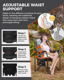 KingCamp Oversized Camping Folding Chair, Heavy Duty 450 LBS with Lumbar Support, Padded seat with Cup Holder&Cooler Bag, Ideal for Camp, Fishing, Sports Event, Backyard, Patio, Lawn
