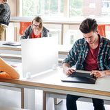 4 Pcs Desk Divider Privacy Panel 23.6 x 15.8 Inch Counter Desk Acrylic Panel Holder (Frosting) GOOFCXO