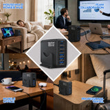 Pravish 180W GaN USB C Charging Station, 6 Port Desktop Charger with 45W PD